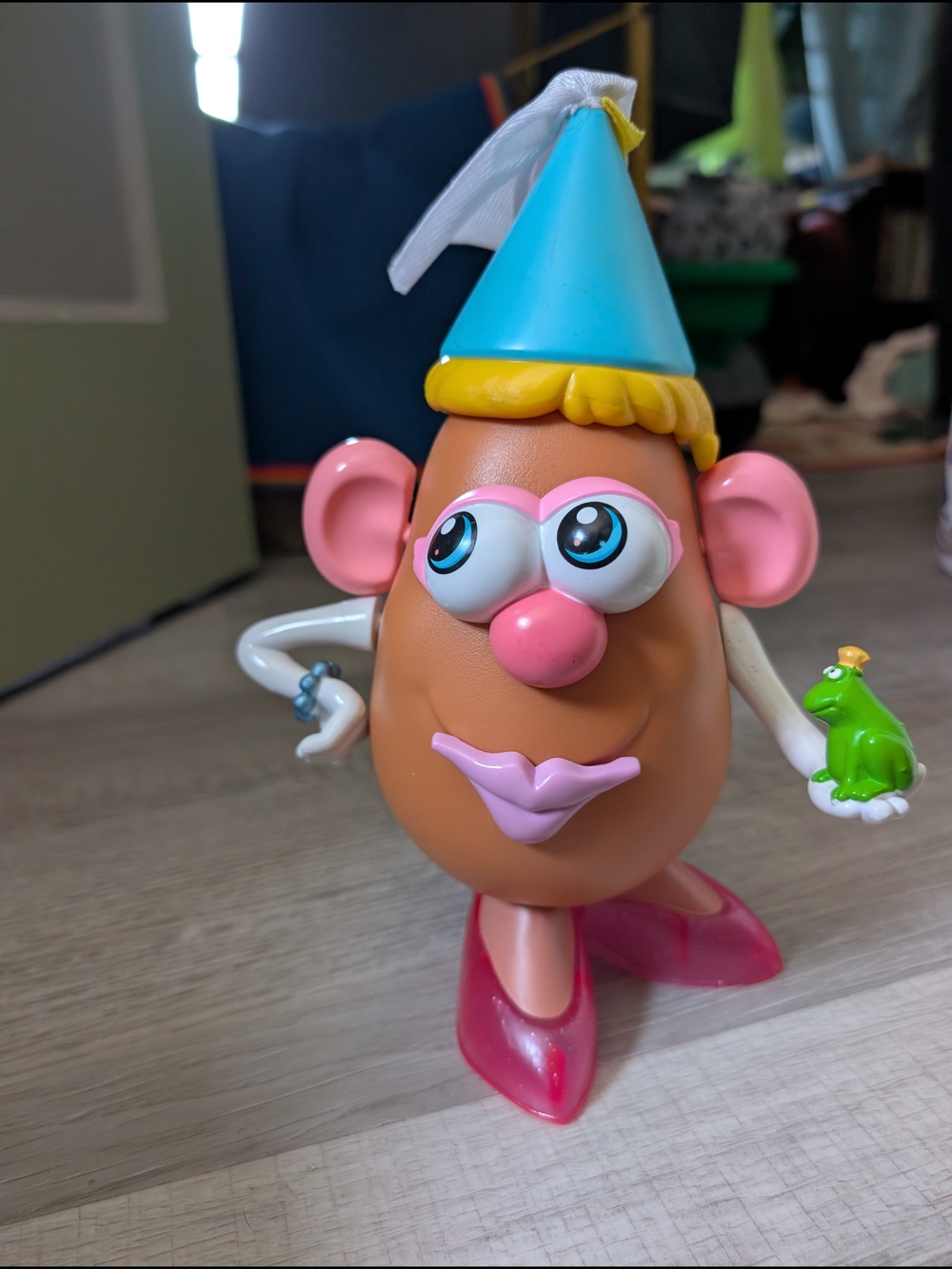 Hasbro Mr. Potato Head Doll with Pink Shoes & Blue Party Hat